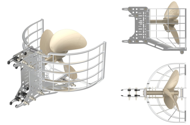 선박용 표준 프로펠러 보호망 3D 구현도. 중소조선연구원 제공