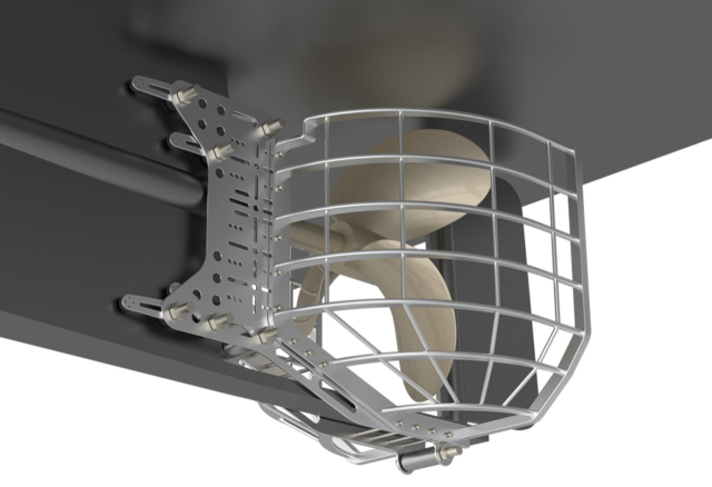 선박용 표준 프로펠러 보호망 3D 설치 예상도. 중소조선연구원 제공