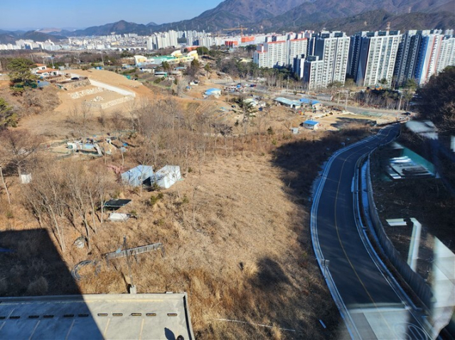 평산고지 배수지 설치사업이 추진 중인 예정부지 전경. 양산시 제공