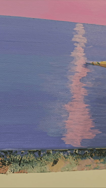 결국 선생님 도움 찬스로 바다와 비슷한 색으로 덧칠해서 윤슬 범위를 줄여주는 중이야. 조경건 부산닷컴 기자