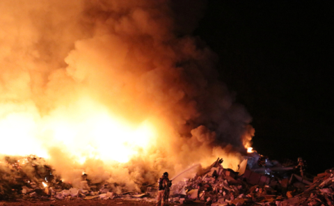 경남 함양군 쓰레기매립장 화재…폐기물 60t 태워