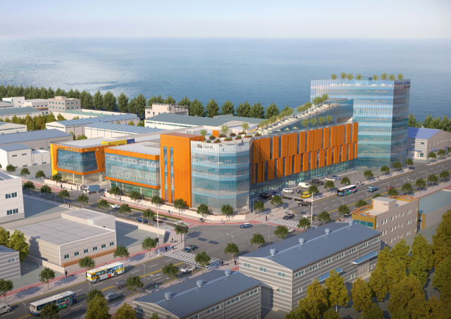 올해로 창립 61주년을 맞은 고래사어묵은 기술력과 노하우를 토대로 프리미엄 제품을 생산하고 있다. 부산 사하구 장림동 고래사어묵 본사(조감도). 고래사어묵 제공