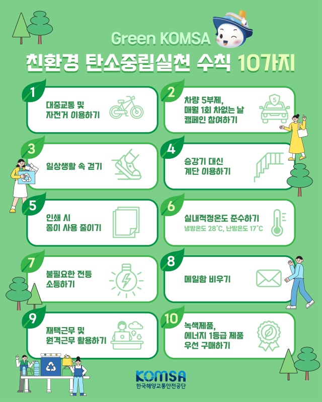 ‘Green KOMSA 친환경·탄소중립 실천 수칙’ 10가지. KOMSA 제공