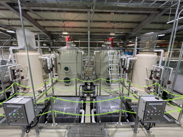 경북 포항 수과원 사료연구센터에 설치된 스마트 양식 테스트베드. 수과원 제공