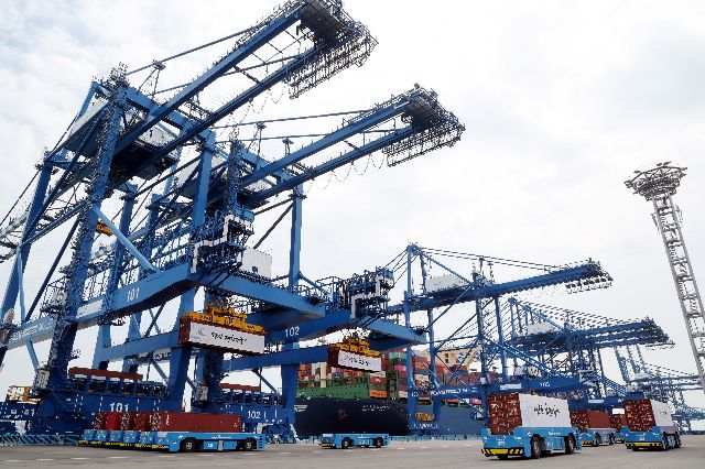 부산항 신항 7부두 동원글로벌터미널부산 전경. 정종회 기자 jjh@