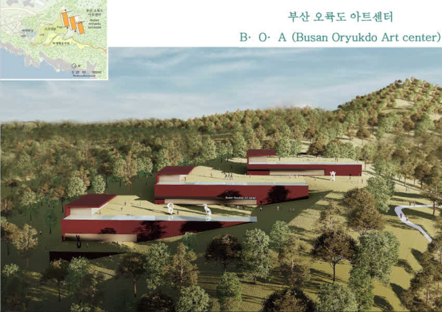 세계적 미술관 ‘퐁피두센터’ 부산 분관 유치를 위한 업무협약 동의안이 24일 부산시의회 본회의에서 처리될 전망이다. 퐁피두센터 부산 분관이 들어설 것으로 예상되는 부산 남구 이기대 예술문화공원 개념도. 부산시 제공