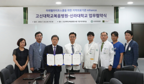 신라대학교가 24일 고신대학교복음병원과 업무협약을 체결했다고 밝혔다.신라대 제공