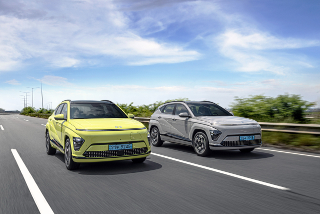 현대차 소형 전기 SUV(스포츠유틸리티차량) ‘코나 일렉트릭’ 주행모습. 현대차 제공