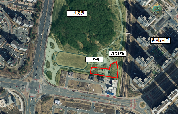 경남 김해시가 2027년 율하2지구 모산공원에 도내 첫 유아친화형 체육센터를 준공할 계획이다. 김해시 제공