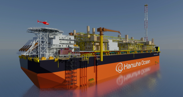 한화오션이 개발한 표준 FPSO 조감도. 부산일보DB