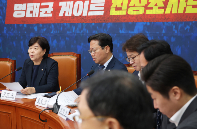 4일 국회에서 열린 더불어민주당의 '명태균 게이트 진상조사단' 첫 회의에서 단장을 맡은 서영교 의원이 발언하고 있다. 연합뉴스