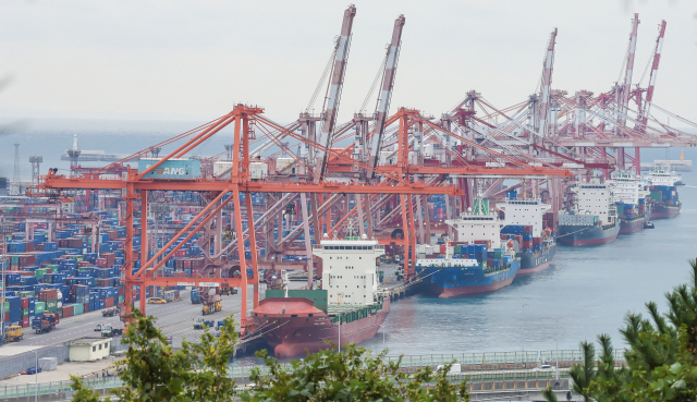 트럼프 미국 대통령 당선인의 강력한 보호무역주의로 부산 경제의 불확실성이 커질 전망이다. 부산항 신선대 부두 모습. 김종진 기자 kjj1761@