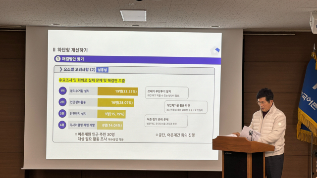 ‘2024년 바다가꿈 프로젝트 우수사례 경진대회’에서 한국수산자원공단 부산어촌특화지원센터의 우수 사례 발표 현장. 수산자원공단 부산어촌특화지원센터 제공