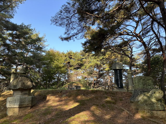 사천시 곤명면에 위치한 단종 태실지 모습. 경남도 기념물 제31호로, 조선 제6대 왕인 단종의 태를 봉안했던 곳이지만 현재 친일파 최연국의 묘가 들어서 있다. 김현우 기자