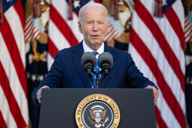 6일 미국 백악관에서 조 바이든 미국 대통령이 이스라엘과 헤즈볼라 간의 휴전에 대해 연설하고 있다. 바이든 대통령은 미국과 프랑스가 중재에 나선 휴전에 대해 “좋은 소식”이라고 환영했다. AFP연합뉴스