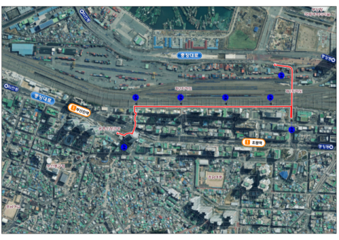 자전거도로 신설 구간 : 수정동 ~ 북항재개발지역