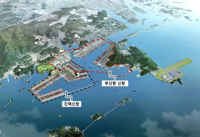 부산항 신항 및 진해신항 조감도. 해수부 제공