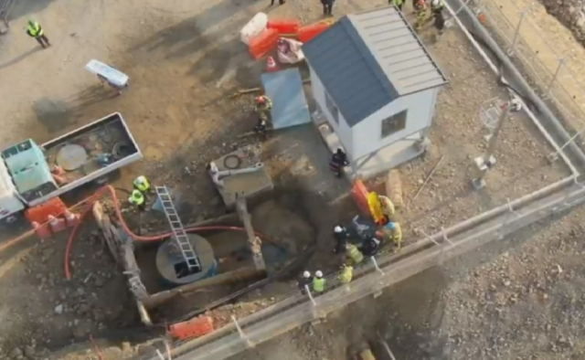 14일 공업용수 분출로 2명이 중경상을 입은 울산GPS 사고 현장. 울산소방본부 제공