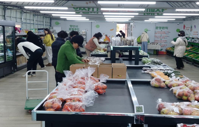 양산시민들이 물금읍에 있는 로컬푸드 직매장을 찾아 질 좋은 신선 농산물 등을 구입하고 있다. 양산시 제공