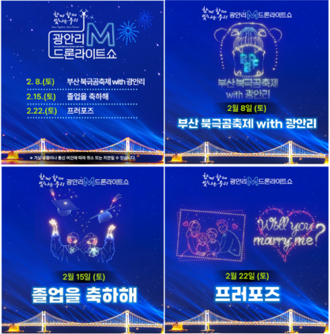 2월 광안리 M 드론라이트쇼 콘텐츠. 수영구청 제공