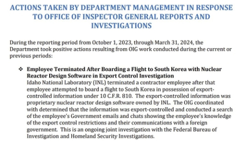 美 원자로 설계 SW, 韓 유출 시도 의혹… ‘민감국가’ 지정 연관성