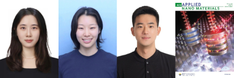 연구팀(왼쪽부터 윤지원, 유혜임 학생, 남원일 지도교수) 및 저널 표지. 국립부경대 제공