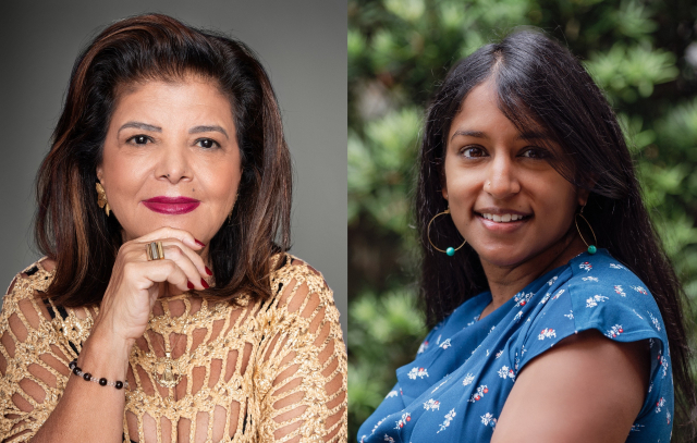 (왼쪽부터)’브라질여성그룹’ 루이자 헬레나 트라자노(Luiza Helena Trajano) 대표와 ‘뉴인센티브’ 스베타 자넘팔리(Svetha Janumpalli) 대표 사진=SK바이오사이언스