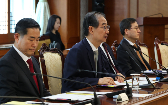 한덕수 대통령 권한대행 국무총리가 4일 정부서울청사에서 열린 국가안전보장회의(NSC)에서 발언하고 있다. 연합뉴스