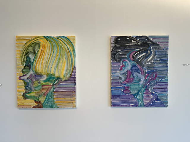 에가미 에츠 작가가 그린 BTS 멤버 초상화. 김은영 기자