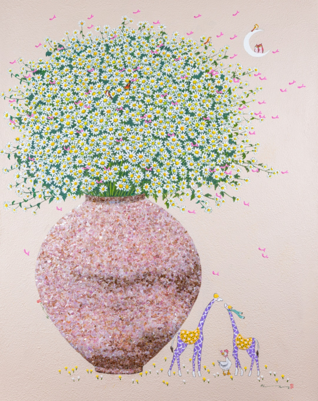 김민정의 '빛을 품은 꽃송이 자개'. 갤러리 화인