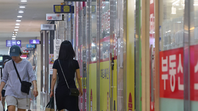 서울의 한 상가에 줄지어 들어선 공인중개사무소. 연합뉴스