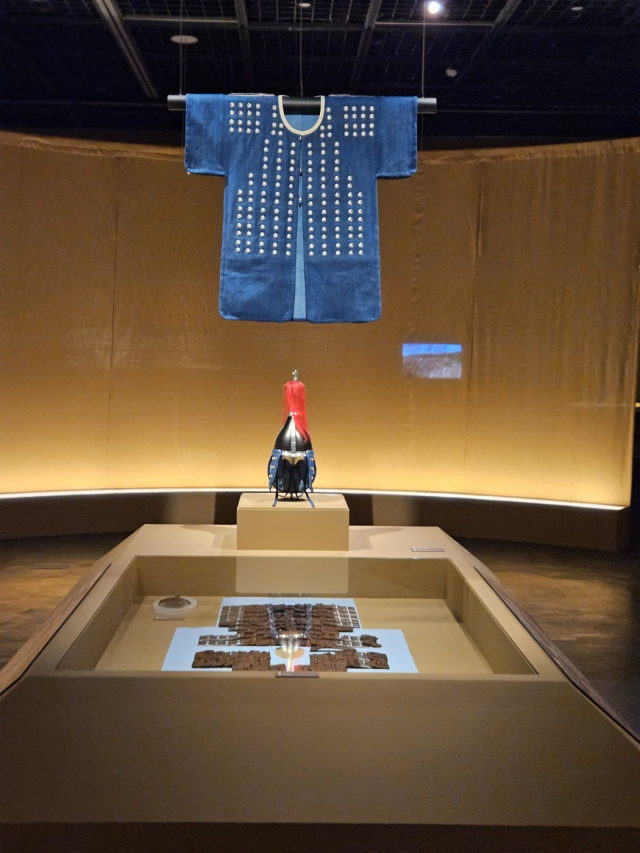 천성진성에서 발굴된 두정갑의 재현 전시품. 김효정 기자