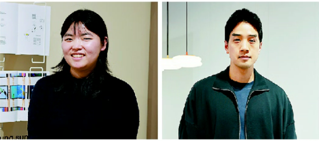 성의정(왼쪽) 작가와 일광전구 김시연 이사. 부산시 제공