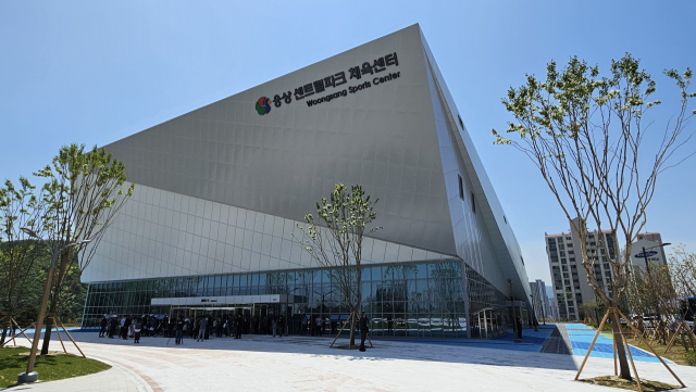 이달 중에 준공 예정인 웅상센트럴파크 전경. 김태권 기자