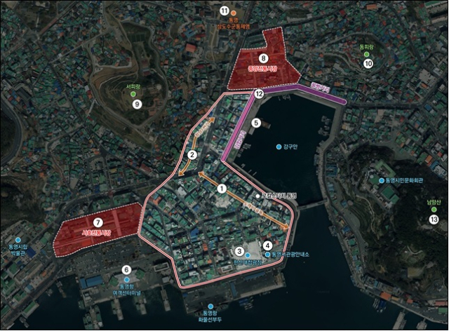 통영시 강구안 상권 활성화 사업 계획도. 통영시 제공