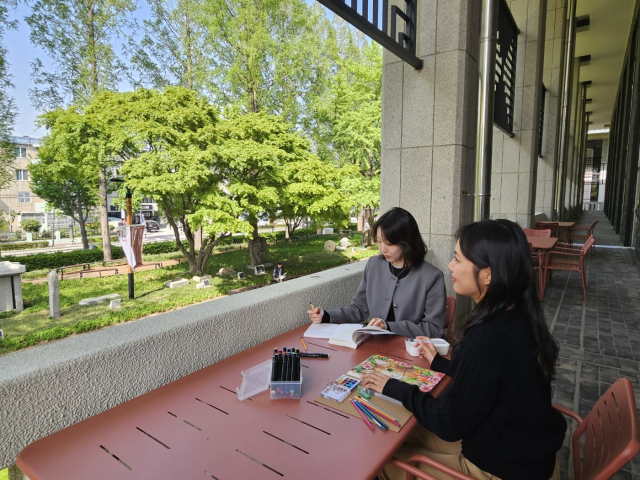 부산박물관에 있는 ‘메타세콰이어 테라스’. 김효정 기자