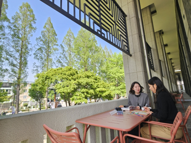 부산박물관에 있는 ‘메타세콰이어 테라스’. 김효정 기자