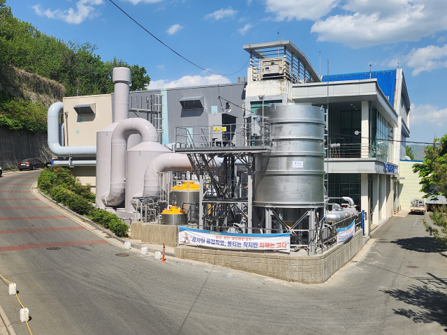 지난달 말 개선 사업 공사가 완료된 바이오 가스화 시설 전경. 양산시 제공