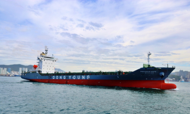 대선조선이 14일 동영해운에 인도한 페가서스 호프. 대선조선 제공