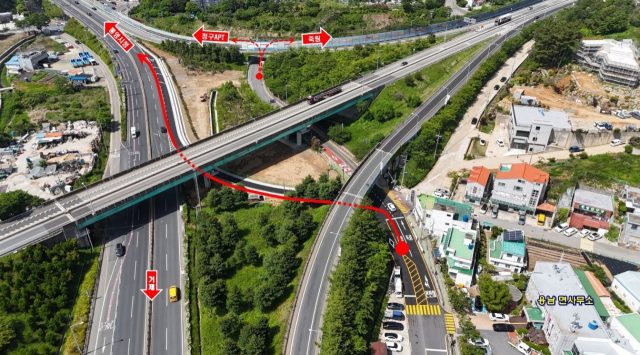 통영시 용남면 달포마을과 국도 14호선을 잇는 연결도로가 오는 23일 오전 10시부터 전면 개통한다. 통영시 제공