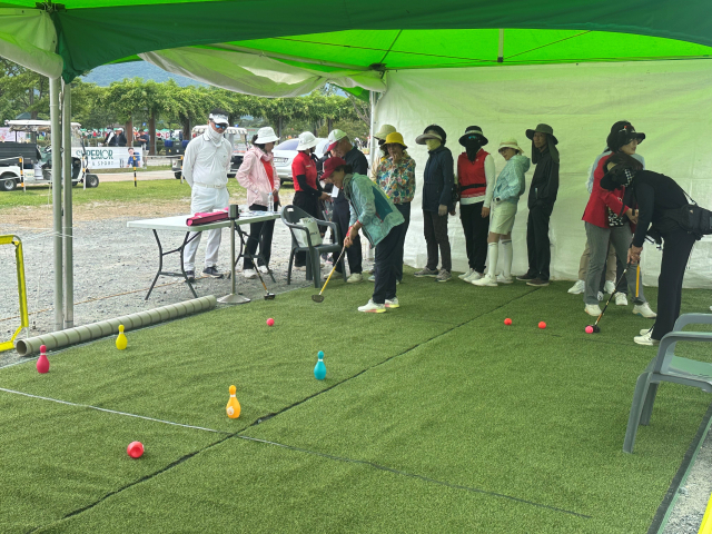 이 대회 부대행사로 마련된 퍼팅 등이 방문객으로부터 큰 호응을 얻었다. 양산시 제공