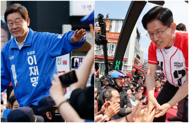 왼쪽부터 더불어민주당 이재명 대선 후보, 국민의힘 김문수 대선 후보. 연합뉴스