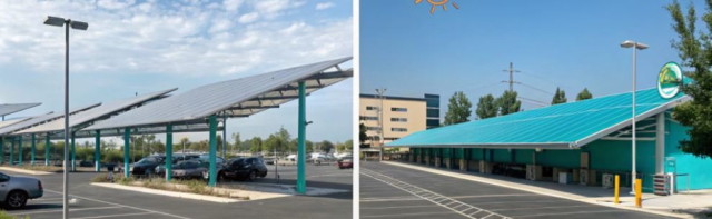 공공주차장 태양광 설비 시설. 사진 캡처