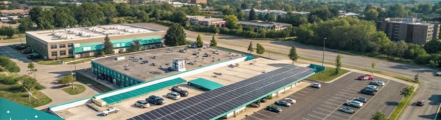 공공주차장 태양광 설비 시설. 사진 캡처