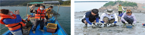 6월, 이달의 어촌여행지로 선정된 경남 통영 봉암몽돌마을(왼쪽)과 전북 군산 신시도마을. 해수부 제공