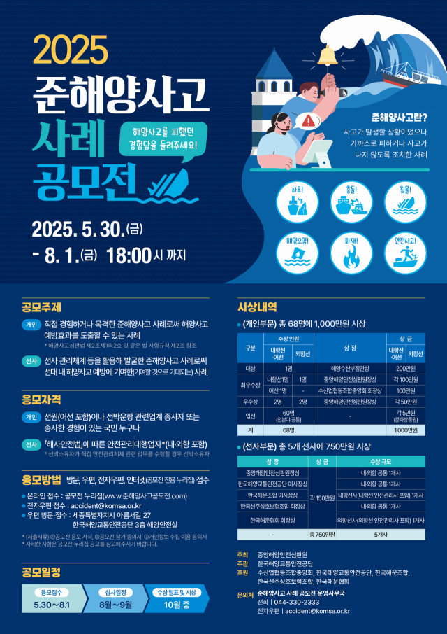 ‘2025년도 준해양사고 사례 공모전’ 포스터. 해수부 제공