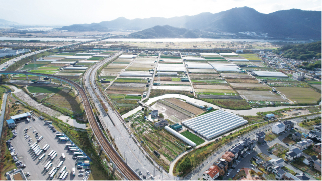 민관합동 개발인 제3섹터 방식으로 조성이 추진 중인 미니신도시인 증산지구 사업 예정지 전경. 양산시 제공