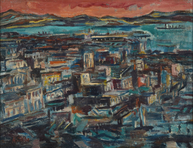 전혁림 '부산항'(1970년대). 미광화랑 제공