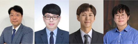 (왼쪽부터) 박상혁, 남승윤, 엄우람, 윤창한 교수.