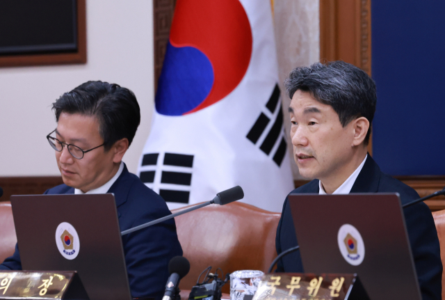 이주호 대통령 권한대행 부총리 겸 교육부 장관이 5월 28일 정부서울청사에서 열린 국무회의에서 발언하고 있다. 연합뉴스